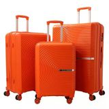 Mçs Valiz 3Lü Set Kırılmaz Pp Silikon Orange