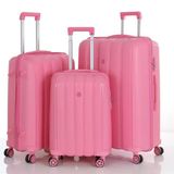 Mçs Valiz 3Lü Set Kırılmaz Pp Silikon Pembe