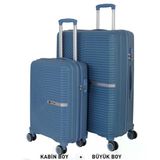Mçs Valiz Büyük Ve Kabin Kırılmaz Pp Silikon Sky Blue