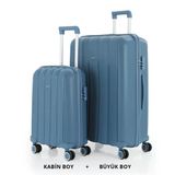 Mçs Valiz Büyük Ve Kabin Kırılmaz Pp Silikon Skyblue