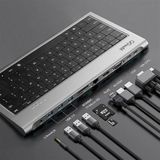 McStorey 11'i 1 Arada USB-C Hub Klavye, Type-C Çoklayıcı Docking Station, 100W PD, 4K HDMI, VGA, Gigabit Ethernet, 3 USB 3.0, SD/microSD, Gümüş