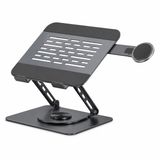 McStorey 2'si 1 Arada Laptop Standı, Karbon Çelik 360° Döner Yükseklik Ayarlı, Gizlenebilir MagSafe Uyumlu Telefon Tutuculu Notebook Standı, MacBook Uyumlu, 17.3 İnçe Kadar Gri