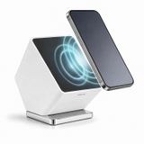 McStorey 2'si 1 Arada Qi Kablosuz Şarj Standı ve Aromaterapi Koku Difüzörü, 10W Hızlı Şarj, LED Göstergeli Masaüstü Telefon Tutucu, iPhone Samsung Huawei Uyumlu, Beyaz