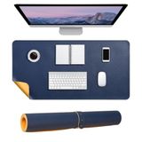McStorey 60x30 cm Çift Taraflı Deri Desk Mat, Suya Dayanıklı Kaymaz Masa Matı, 2 mm Rulo Yapılabilir Mouse Pad, Laptop, Ofis ve Home Office Çalışma Masası İçin Lacivert
