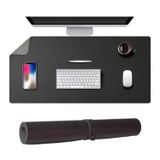 McStorey 60x30 cm Çift Taraflı Deri Desk Mat, Suya Dayanıklı Kaymaz Masa Matı, 2 mm Rulo Yapılabilir Mouse Pad, Laptop, Ofis ve Home Office Çalışma Masası İçin Siyah