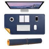 McStorey 60x30 cm Lacivert Çift Taraflı Deri Desk Mat, PU Deri Masa Koruyucu ve Masa Sümeni, Suya Dayanıklı 2 mm Rulo Yapılabilir Laptop Mouse Pad, Home Office için