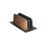 McStorey Ahşap Laptop Stand Dikey Çift Yuvalı MacBook iPad Telefon Uyumlu Masaüstü Organizer Kaymaz Tabanlı Şık Tasarım Kahverengi