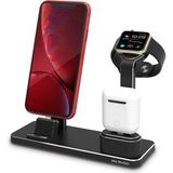 McStorey İphone 11-12-13 Şarj Aleti Watch Şarj Aleti Kablosu 20W Adaptörlü Metal Şarj Standı Siyah