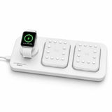 McStorey Kablosuz Şarj İstasyonu, Apple Watch, iPhone ve Qi Kablosuz Şarj Destekli Telefonlar için, 2 Adet Vakumlu 2000mAh Kablosuz Powerbank, USB-C Şarj Docku, Manyetik Modüler Şarj Sistemi, Beyaz