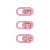 McStorey Kamera Kapatıcı 3'lü Set, Ultra İnce 0.8 mm Sürgülü Webcam Cover, Güçlü 3M Yapışkanlı Laptop Tablet Telefon MacBook iPad Uyumlu Kamera Gizlilik Kapağı, Pig Desenli Pembe