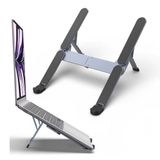 McStorey Katlanabilir Alüminyum Laptop Stand 6 Kademeli Ergonomik Yükseltici Cep Boyu Taşınabilir Kaymaz Silikon Pedli Taşıma Çantalı Notebook Tablet Tutucu Gri