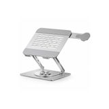 Mcstorey Laptop Stand Karbon Çelik 360° Döner Ergonomik Yükseklik Ayarlı Soğutucu MagSafe Uyumlu Telefon Tutuculu Gizlenebilir Notebook Tablet Uyumlu 10-17.3 inç Gümüş