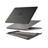 McStorey MacBook Air 13.3 Kılıf A1932 A2179 A2337 M1 Uyumlu Karbon Fiber Dokulu Sert Kapak Mat Siyah İnce Koruma Çizilmeye Dayanıklı Hard Case