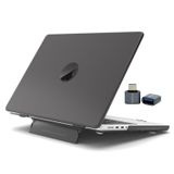 McStorey MacBook Air 13 inç (13.6) Kılıf M2 / M3 / M4 Uyumlu – Standlı Mat Şeffaf Sert PC Hardcase Isı Dağıtımlı İnce Koruma Siyah