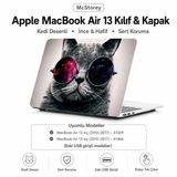 McStorey MacBook Air 13 İnç Kılıf A1369 A1466 Uyumlu (2010–2017) Lazer Baskılı Kedi Desenli Sert Kapak Koruyucu Hard Case R-182
