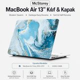 McStorey MacBook Air 13 İnç Kılıf A1369 A1466 Uyumlu Hard Case Sert Koruyucu Kapak İnce Hafif Çizilme Korumalı Desenli Baskılı 2010-2017 Mavi