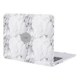 McStorey MacBook Air 13 inç Kılıf A1369 A1466 Uyumlu Sert Kapak Deri Kaplama Mermer Desenli Hard Case | 360° Koruma Beyaz