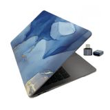 McStorey MacBook Air 13 İnç Kılıf A1932 A2179 A2337 M1 Uyumlu Hard Case Sert Koruyucu Laptop Kılıfı Mavi Soyut Mermer Desenli