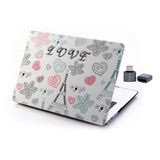 McStorey MacBook Air 13 İnç Kılıf A1932 A2179 A2337 M1 Uyumlu Love Paris Desenli Sert Koruyucu Hard Case Kapak