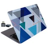 McStorey MacBook Air 13 İnç Kılıf A2337 M1 A2179 A1932 Uyumlu Hard Case Sert Kapak Geometrik Desenli UV Baskılı Koruyucu Kılıf İnce Hafif Laptop Kılıfı Lacivert Mavi