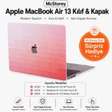 McStorey MacBook Air 13 İnç Kılıf A2337 M1 A2179 A1932 Uyumlu Hard Case Sert Kapak Suluboya Desenli UV Baskılı Koruyucu Kılıf İnce Hafif Laptop Kılıfı Kırmızı