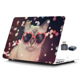 McStorey MacBook Air 13 İnç Kılıf A2337 M1 A2179 A1932 Uyumlu Mat Sert Kapak UV Baskılı Kedi Desenli Koruyucu Hard Case Çizilme Önleyici Laptop Kılıfı Pembe