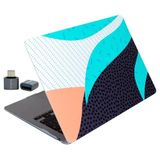 McStorey MacBook Air 13 İnç Kılıf A2337 M1 Uyumlu A1932 A2179 Sert Koruyucu Hard Case Desenli Mat Kapak Çizilme ve Darbe Koruma Turkuaz
