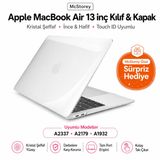 McStorey MacBook Air 13 İnç Kılıf Parlak Kristal Beyaz Düz Desenli Koruyucu Sert Kapak A2337 M1 2020 ve A2179 2020 A1932 2018-2019 Uyumlu İnce Hafif Dizüstü Bilgisayar Kılıfı