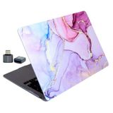 McStorey MacBook Air 13 inç Kılıf Touch ID Uyumlu M1/Intel Sert Kapak TPU Lazer Baskılı Mermer Desen İnce Hafif Koruma A2337 A2179 A1932 Açık Pembe