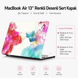 McStorey MacBook Air 13 inç Kılıf Uyumlu A1369 A1466 Renkli Boya Desenli İnce Sert Kapak Darbe Çizilme Koruma Hard Case Mat Yüzey Pembe