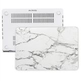 McStorey MacBook Air 13 inç Kılıf Uyumlu A1369 A1466 Sert Kapak Mermer Desenli İnce Hafif Darbe Emici TPU Koruyucu Beyaz