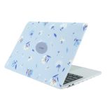 McStorey MacBook Air 13 İnç Kılıf Uyumlu A1466 A1369 Çiçek Desenli TPU Kapak İnce Hafif Darbe Önleyici Mat Yüzey UV Lazer Baskı Tam Uyumlu Koruyucu Açık Mavi