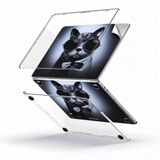 McStorey MacBook Air 13 İnç M1 A2337 Şeffaf Kılıf, Kristal Hard Case 3'lü Premium Koruma Seti, 3M Cool Cat Tasarım Sticker + USB-C USB Adaptör, İnce Hafif Darbe ve Çizilme Korumalı, Tam Uyum Siyah