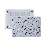 McStorey MacBook Air 13 Kılıf A1932 A2179 A2337 M1 Uyumlu Terrazzo Desenli Sert Koruyucu Hard Case Şeffaf Hafif Çizilme Önleyici Gri