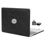 McStorey MacBook Air 13 Kılıf A1932 A2179 A2337 M1 Uyumlu Vintage Deri Dokulu Premium Hard Case Koruyucu Kılıf İnce Hafif Dayanıklı Siyah