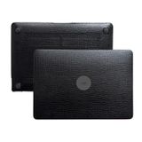 McStorey MacBook Air 13 Kılıfı A2337 M1 A2179 A1932 Uyumlu Premium Timsah Desenli Deri Dokulu Hard Case Sert Koruyucu Kapak İnce Hafif Çizilme Darbe Koruma Siyah
