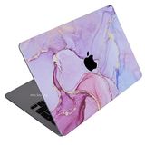 McStorey Macbook Air Kılıf A2179 ile Uyumlu Koruyucu Kaplama Laptop Sticker Marble14 Lila