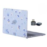 McStorey MacBook Air M1 Kılıfı 13 İnç A2337 A2179 A1932 Uyumlu Sert Kapak Hard Case Koruyucu Kılıf MacBook Air 13 İnç Kılıfı Çizilme ve Darbe Koruyucu Çiçek Desenli Mat Baskılı Açık Mavi