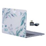 McStorey MacBook Air M1 Kılıfı 13 İnç A2337 A2179 A1932 Uyumlu Sert Kapak Hard Case Koruyucu Kılıf MacBook Air 13 İnç Kılıfı Çizilme ve Darbe Koruyucu UV Baskılı Yaprak Çiçek Desenli Yeşil