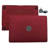 McStorey MacBook Air M1 Kılıfı A2337 Uyumlu 13 İnç Premium Simli Deri Kaplama Hard Case A2179 A1932 Sert Koruyucu Kapak Çizilme ve Darbe Koruma Kılıfı Bordo