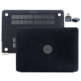 McStorey MacBook Air M1 Kılıfı A2337 Uyumlu 13 İnç Premium Simli Deri Kaplama Hard Case A2179 A1932 Sert Koruyucu Kapak Çizilme ve Darbe Koruma Kılıfı Siyah