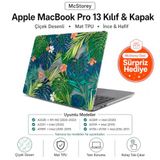 McStorey MacBook Pro 13 Çiçek Desenli Kılıf A1706 A1708 A1989 A2159 A2251 A2289 A2338 M1 M2 Uyumlu TPU Sert Kılıf İnce Hafif Koruyucu Kapak Açık Yeşil