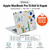 McStorey MacBook Pro 13 Çiçek Desenli Kılıf A1706 A1708 A1989 A2159 A2251 A2289 A2338 M1 M2 Uyumlu TPU Sert Kılıf İnce Hafif Koruyucu Kapak Sarı