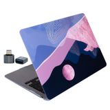 McStorey MacBook Pro 13 Dalga Desenli Kılıf A1706 A1708 A1989 A2159 A2251 A2289 A2338 M1 M2 Uyumlu Baskılı Kristal Sert Kılıf Koruyucu Kapak Pembe