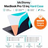 McStorey MacBook Pro 13 Dalga Desenli Kılıf A1706 A1708 A1989 A2159 A2251 A2289 A2338 M1 M2 Uyumlu Baskılı Kristal Sert Kılıf Koruyucu Kapak Turkuaz