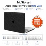 McStorey MacBook Pro 13 Deri Desenli Kılıf A1706 A1708 A1989 A2159 Uyumlu İnce Hafif Sert Kılıf Koruyucu Kapak 2016-2019 Siyah