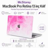McStorey MacBook Pro 13 İnç Kılıf A1425 A1502 Uyumlu Sert Kapak Hard Case Koruyucu Retina 13 Laptop Kılıfı Soyut Fırça Desenli Çizilmeye Dayanıklı İnce Hafif Koruma Pembe