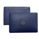 McStorey MacBook Pro 13 inç Kılıfı A1708 A1706 A1989 A2159 A2251 A2289 A2338 M1 M2 Uyumlu Sert Kapak Timsah Desenli Deri Dokulu 360° Koruma Lacivert