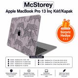 McStorey MacBook Pro 13 İnç M1 M2 Kılıf A2338 Uyumlu | Leopar Desenli Sert Koruyucu Kapak Hard Case | A1706 A1708 A1989 A2159 A2251 A2289 Laptop Kılıfı Açık Pembe