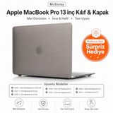 McStorey MacBook Pro 13 İnç M1 M2 Kılıf A2338 Uyumlu | Mat Sert Koruyucu Kapak Hard Case | A1706 A1708 A1989 A2159 A2251 A2289 Uyumlu İnce Hafif Buzlu Laptop Kılıfı Gri